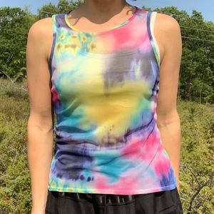 Rainbow Psychedelic Tie Dye Micro Mesh Tank Top